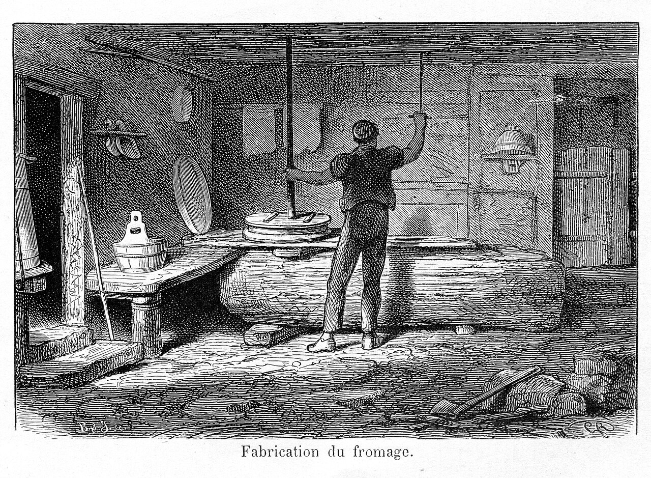 Fabrication du fromage : document historique, sans lien direct avec une recette du site.